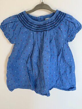 Hatley Baby Blue Smocked Anchor Dot Dress